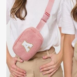 Stylish Pink Fleece Belt Bag